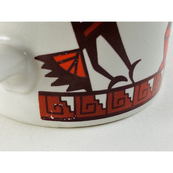 Native American Kachina Chief Bird Bull Coffee Mug Cup Tribal Aboriginal Art Red - Picture 5 of 9
